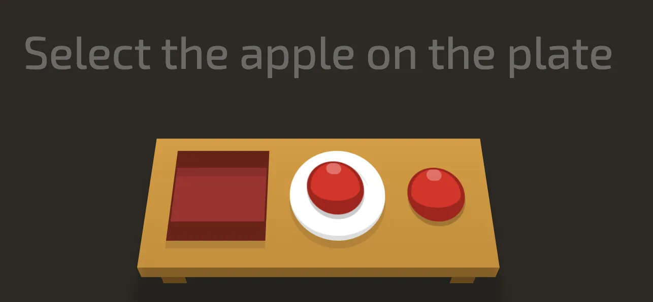 Select the apple on the plate
